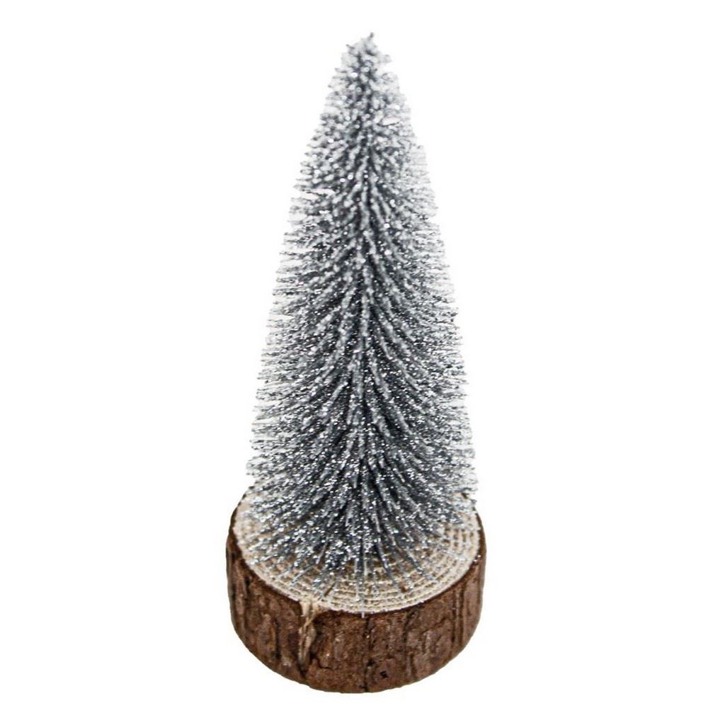 Albero Argento glitter h 11 cm