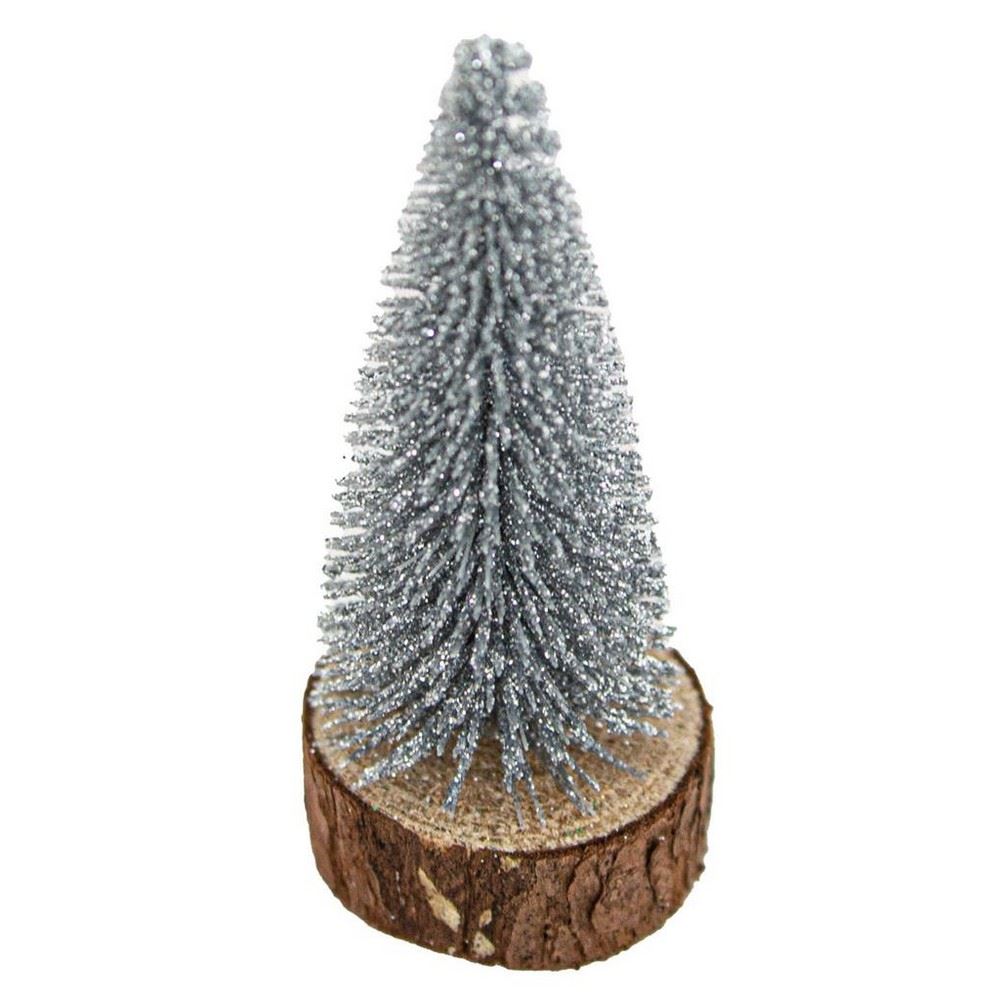 Albero Argento glitter h 9 cm