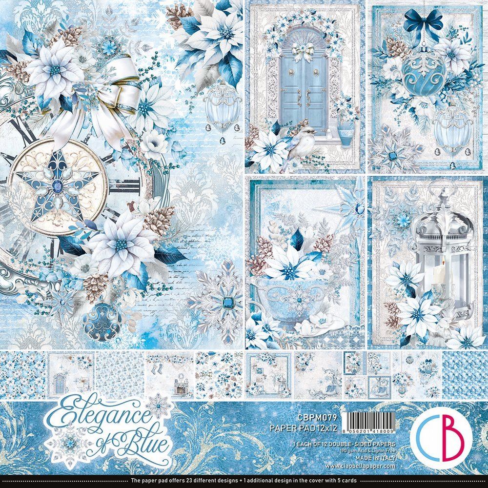 Blocco di Carte Scrap Elegance of Blue cm 30 x 30