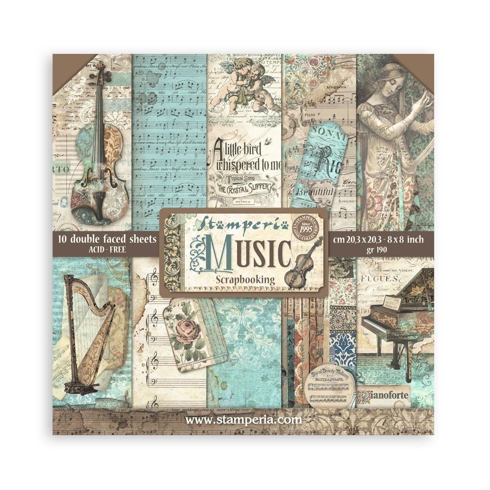 Blocco di Carte Scrap Music cm 20 X 20