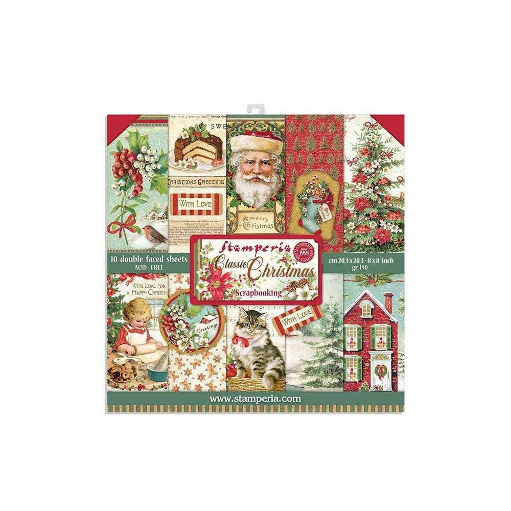 Blocco di carte Scrap Classic Christmas cm 30 x 30