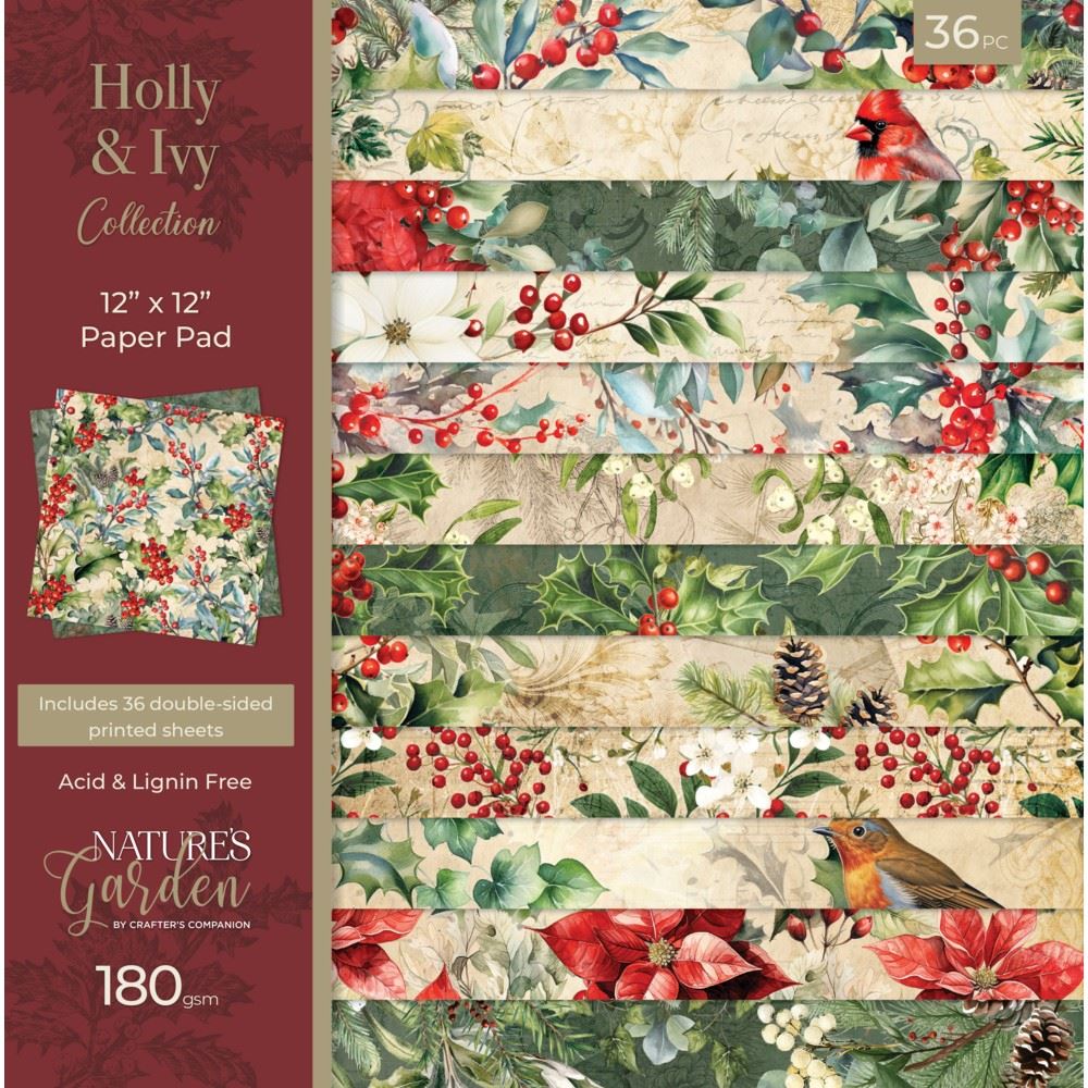 Blocco di cartoncini Holly & Ivy cm 30x30