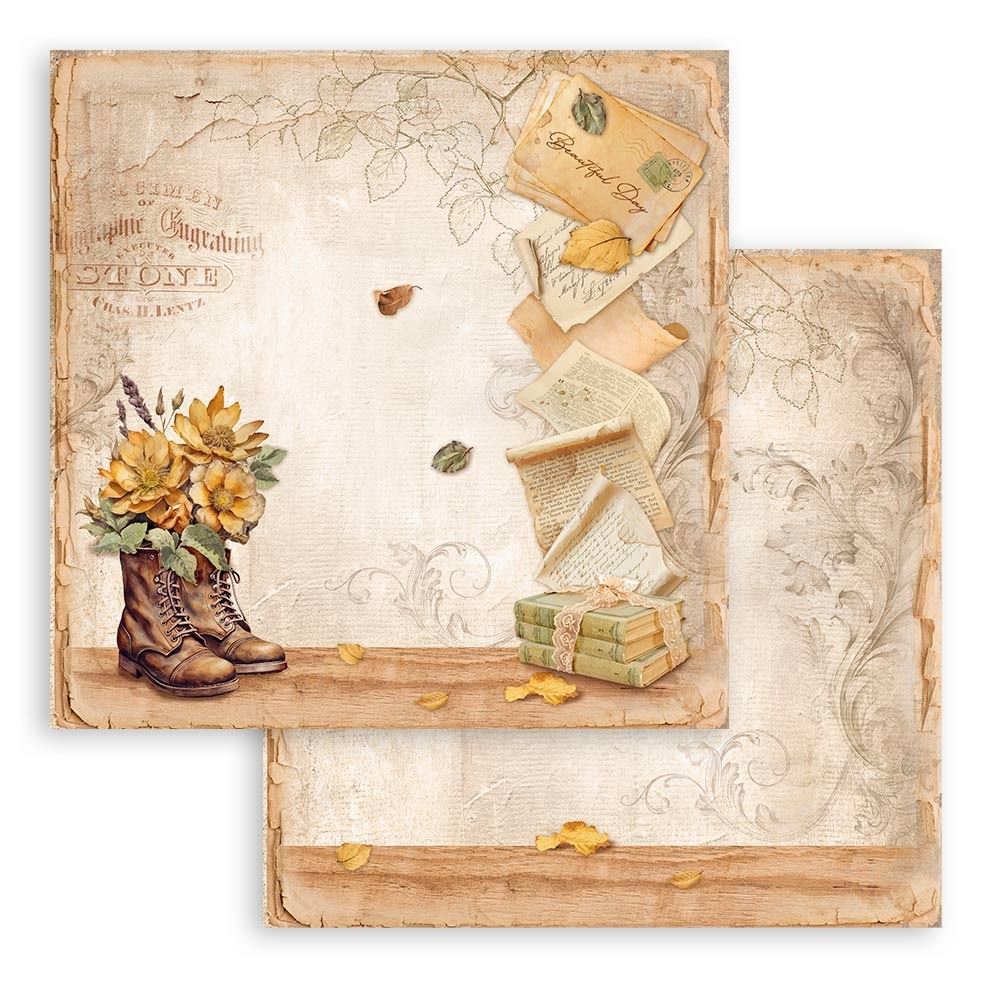 Carta Scrap Golden Harmony stivali Stamperia