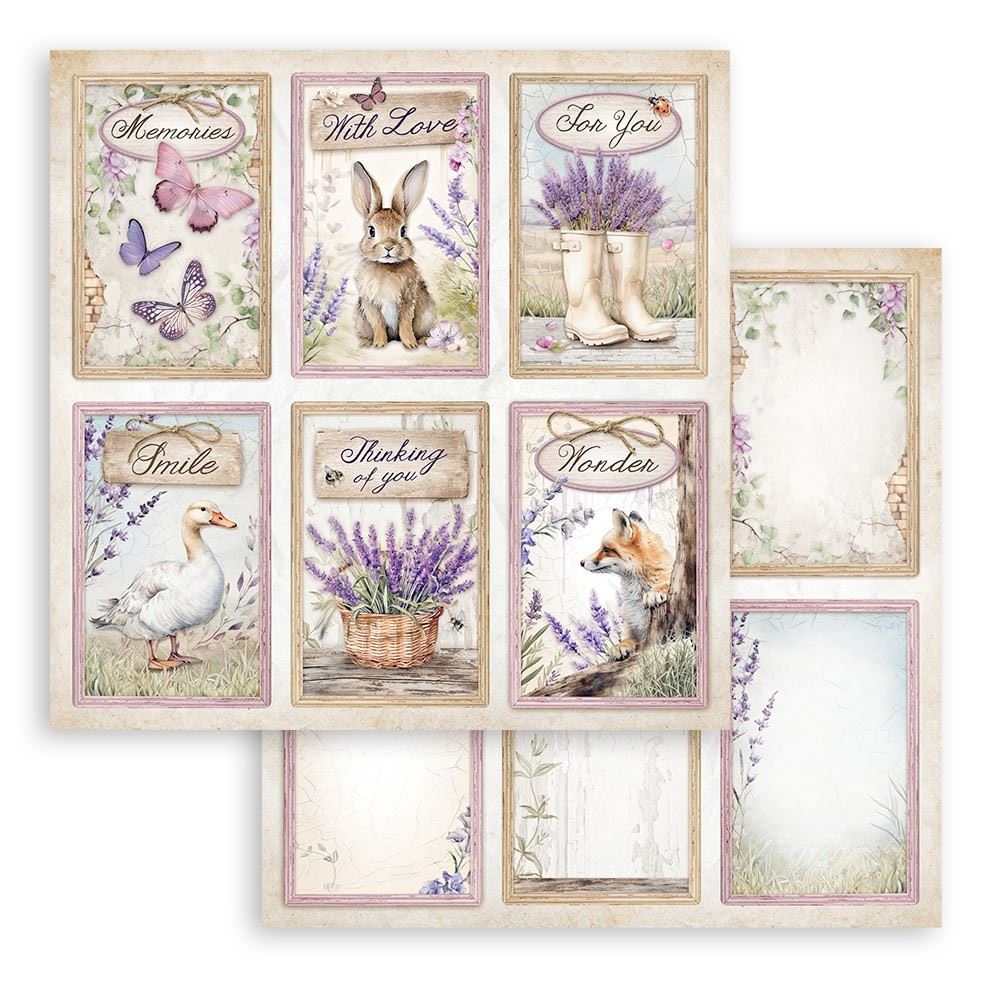 Carta Scrap Lavender 6 cards Stamperia