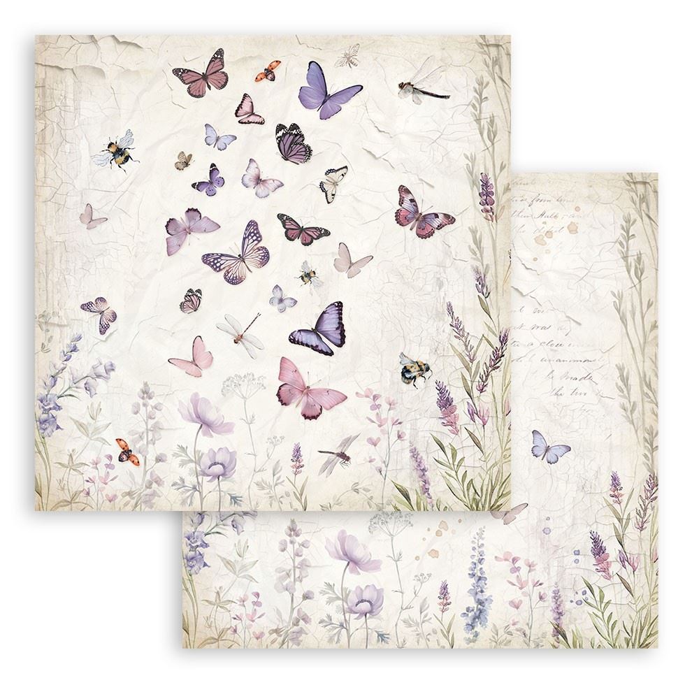 Carta Scrap Lavender farfalle Stamperia