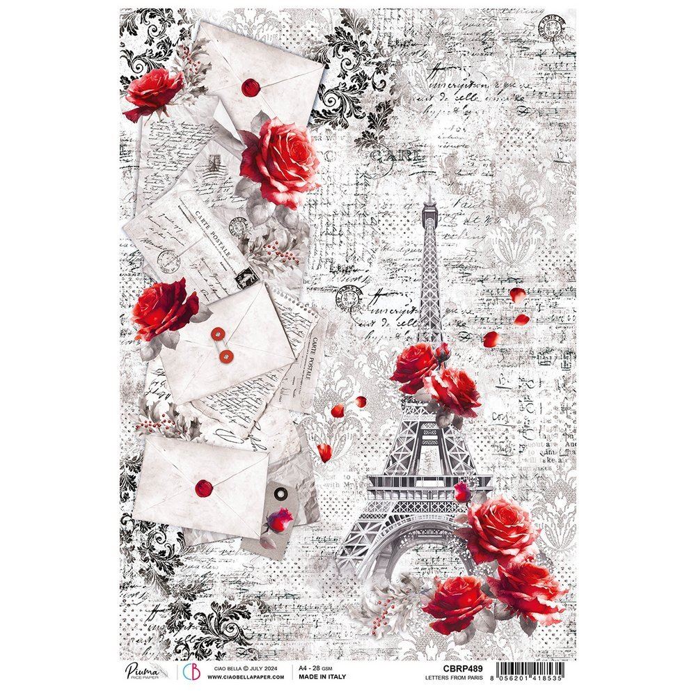 Carta di Riso Letters from Paris A4