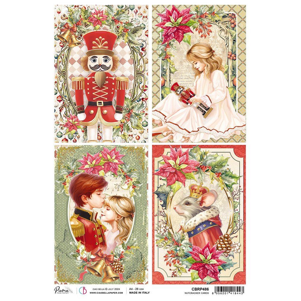 Carta di Riso Nutcracker cards A4