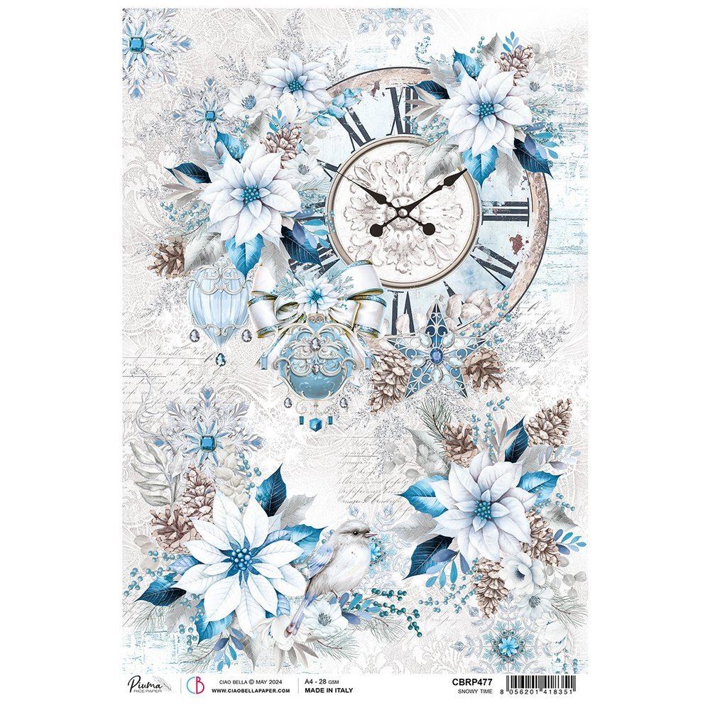 Carta di Riso Snowy Time A4