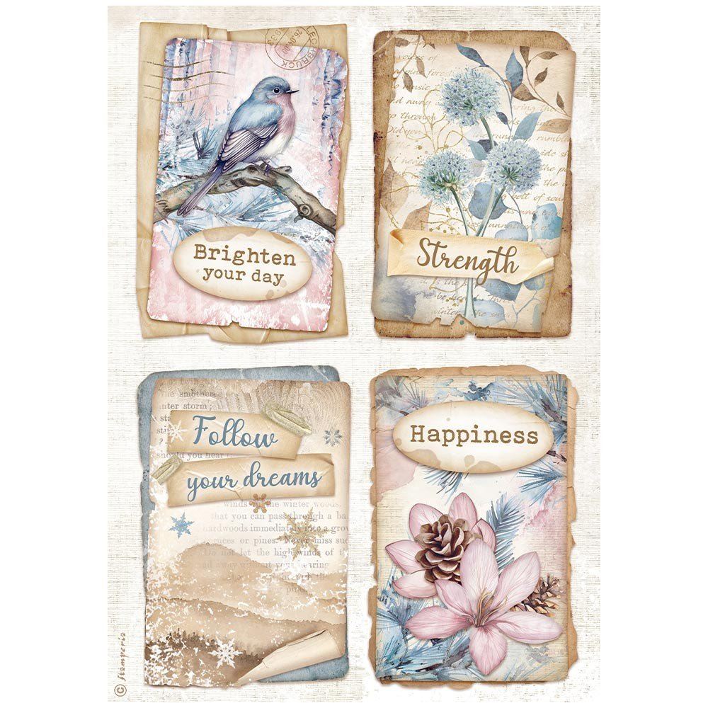 Carta di riso Create Happiness Dewdrops 4 cards Stamperia