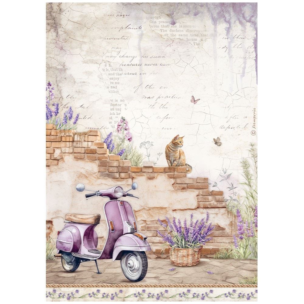 Carta di riso Lavender Vespa Stamperia