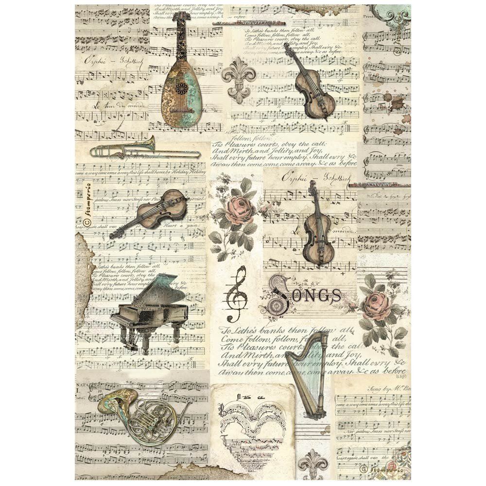 Carta di riso Music strumenti musicali Stamperia