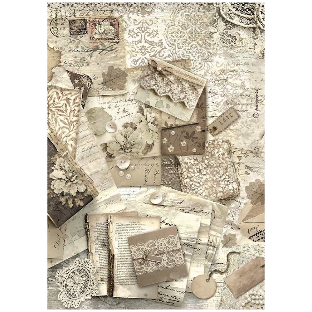 Carta di riso Old Lace lettere Stamperia