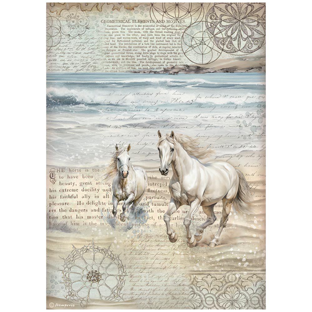 Carta di riso Silent Sea Cavalli Stamperia