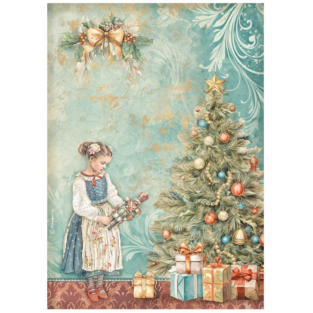 Carta di riso The Nutcracker albero di Natale Stamperia