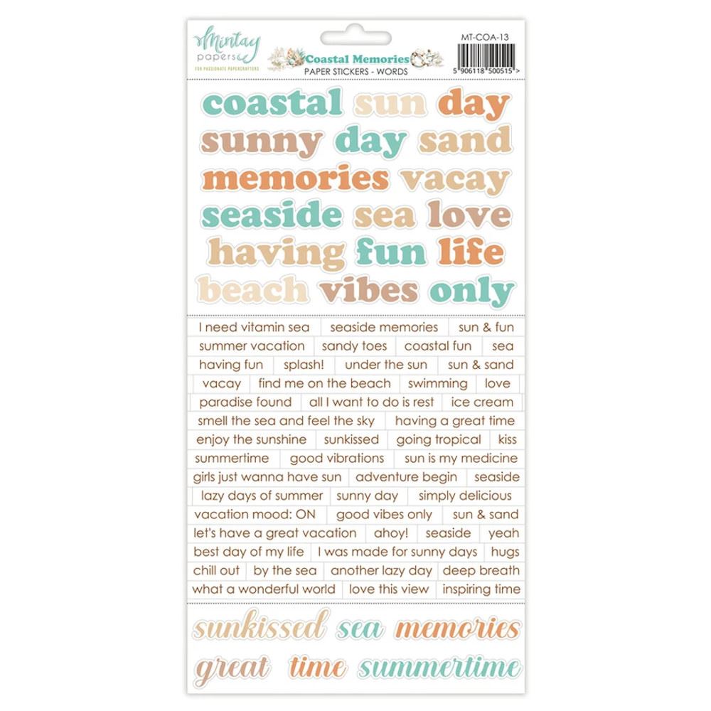 Coastal Memories Paper Stickers Words