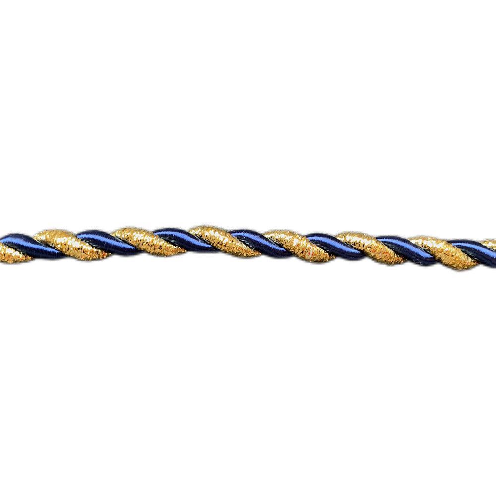 Cordoncino Oro e Blu 6 mm