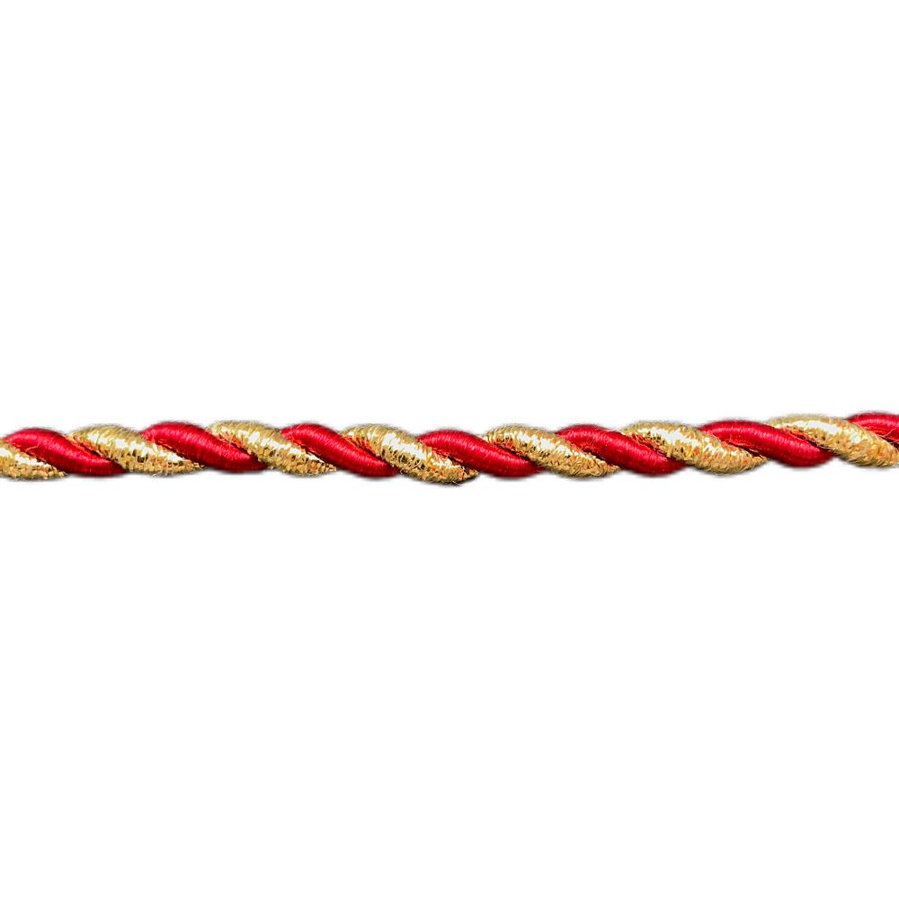 Cordoncino Oro e Bordeaux 6 mm