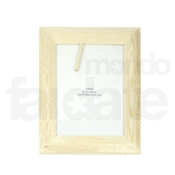 CORNICE Portafoto legno grezzo 17X22cm vetro decoupage decorazioni hobby