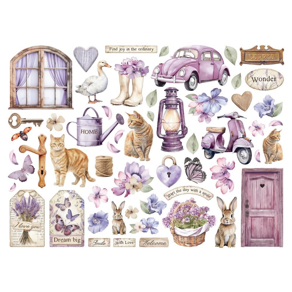 Die cuts Lavender Stamperia