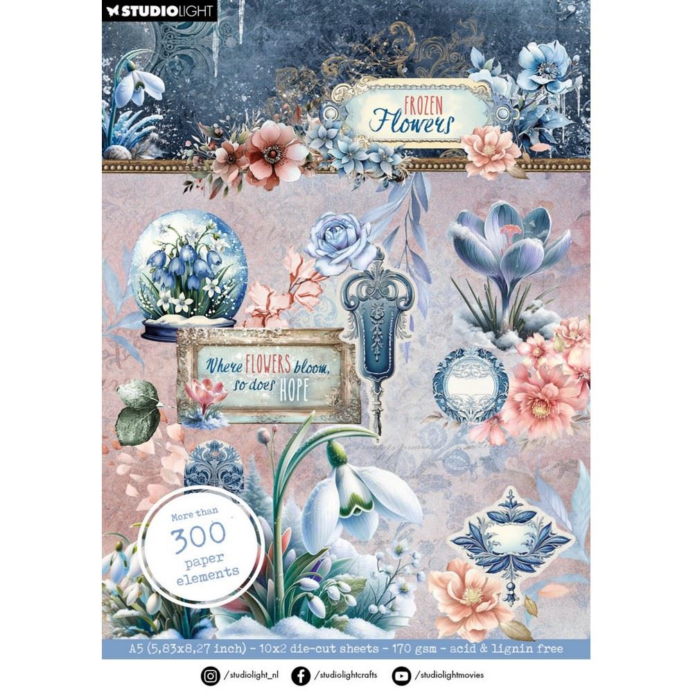 Frozen Flowers Die-cut Paper Pad Elements