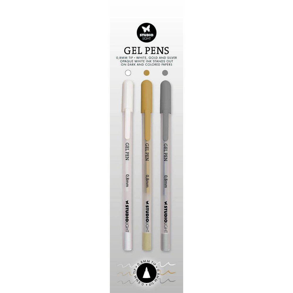 Gel Pens Penne Oro Argento e Bianco