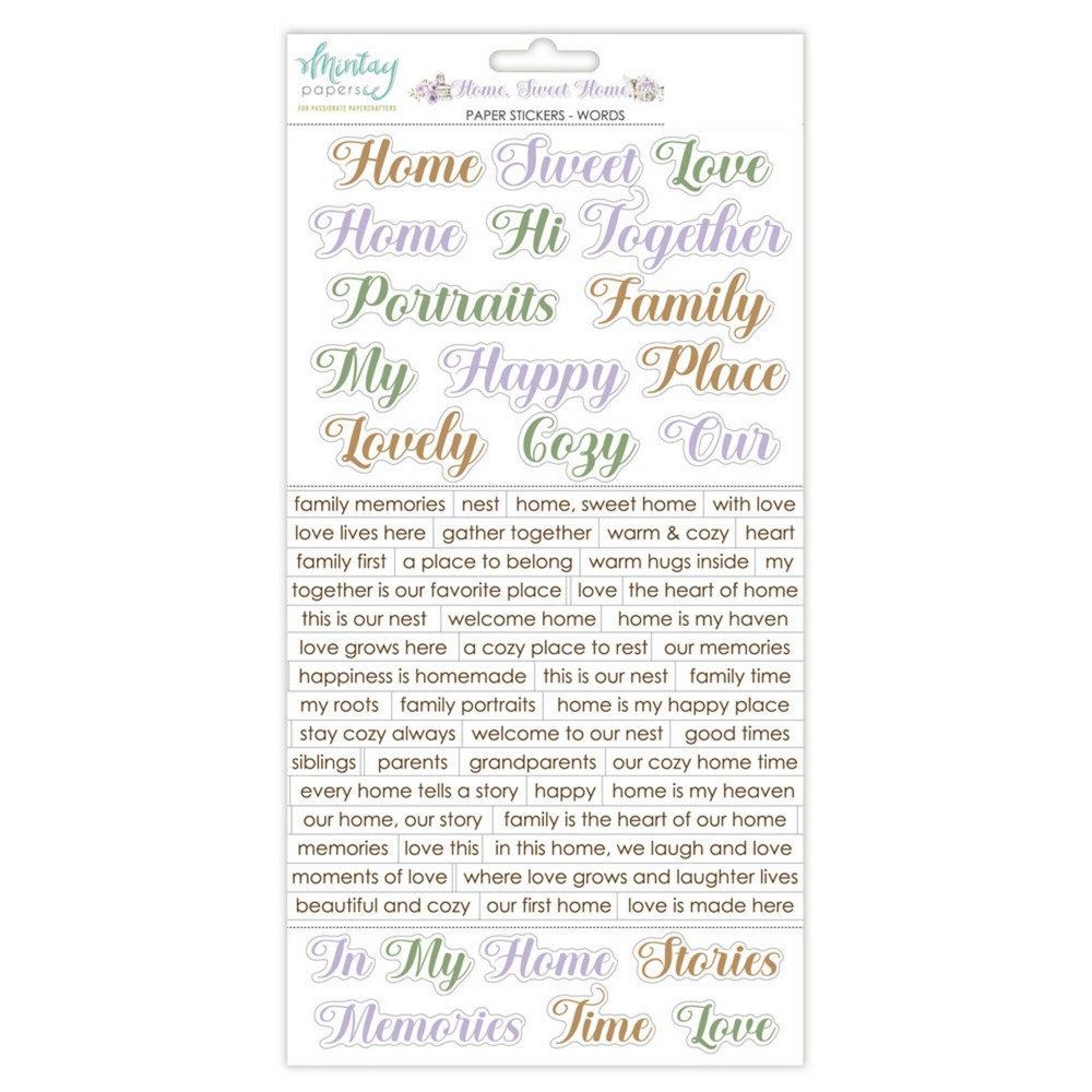 Home Sweet Home Paper Stickers Words