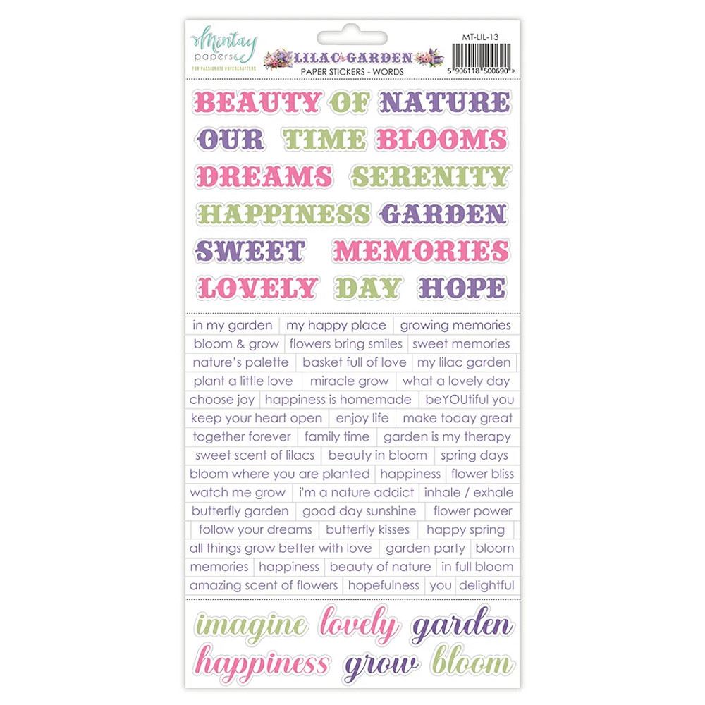 Lilac Garden Paper Stickers Words