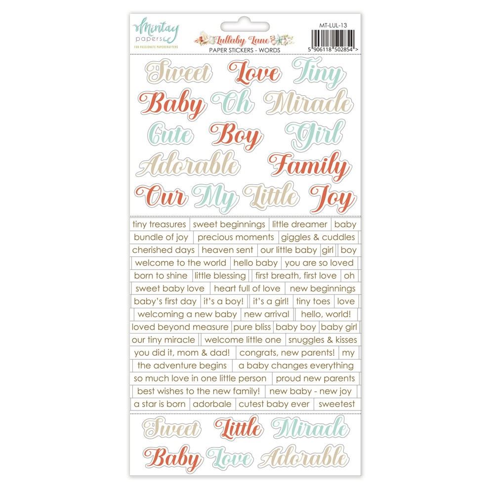 Lullaby Lane Paper Stickers Words