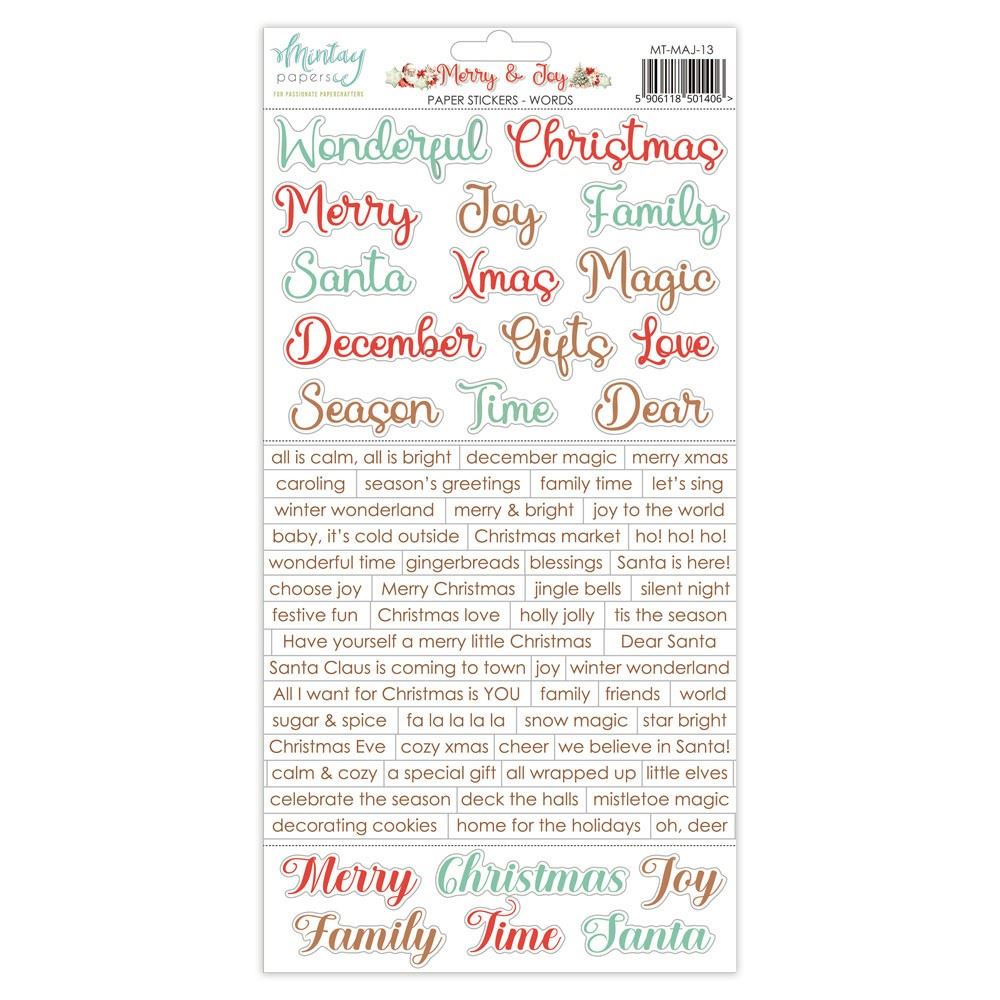 Merry & Joy Paper Stickers Words