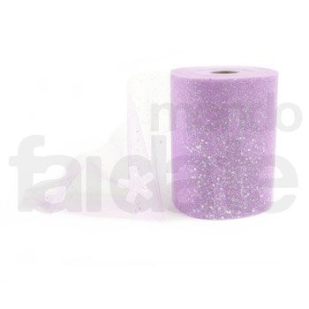 Nastro in Tulle Malva Glitterato - Mondo Fai da Te