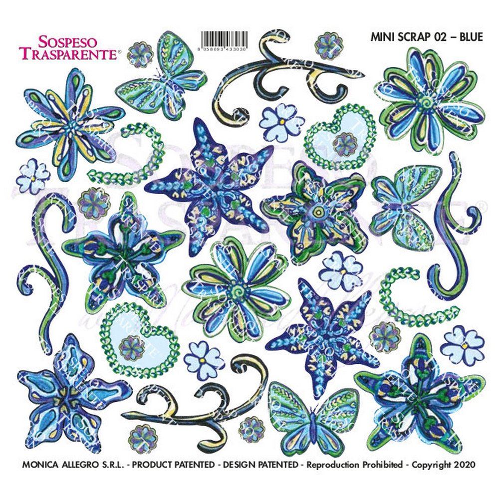 Pellicola Stampata Mini Scrap Blue