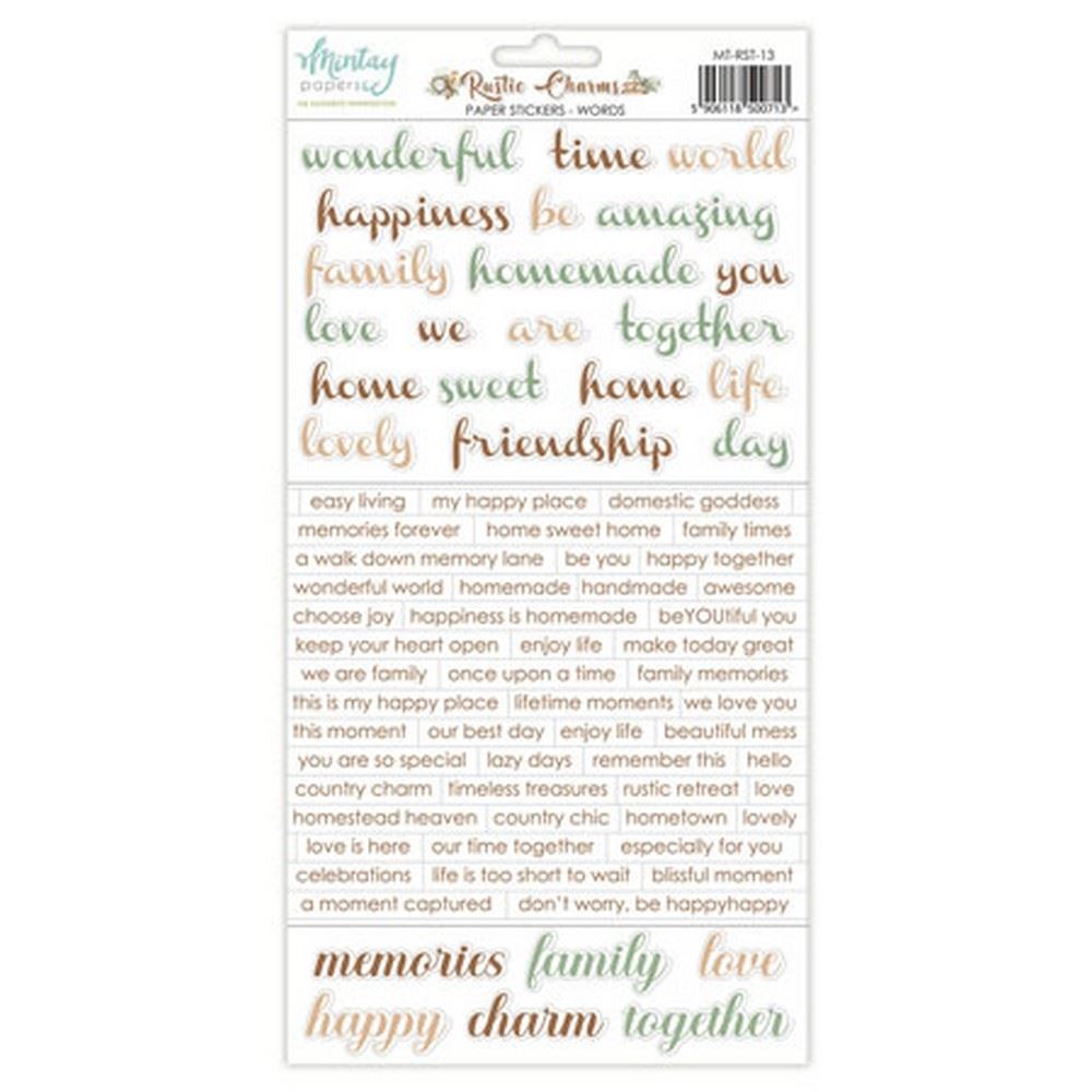 Rustic Charms Paper Stickers Words