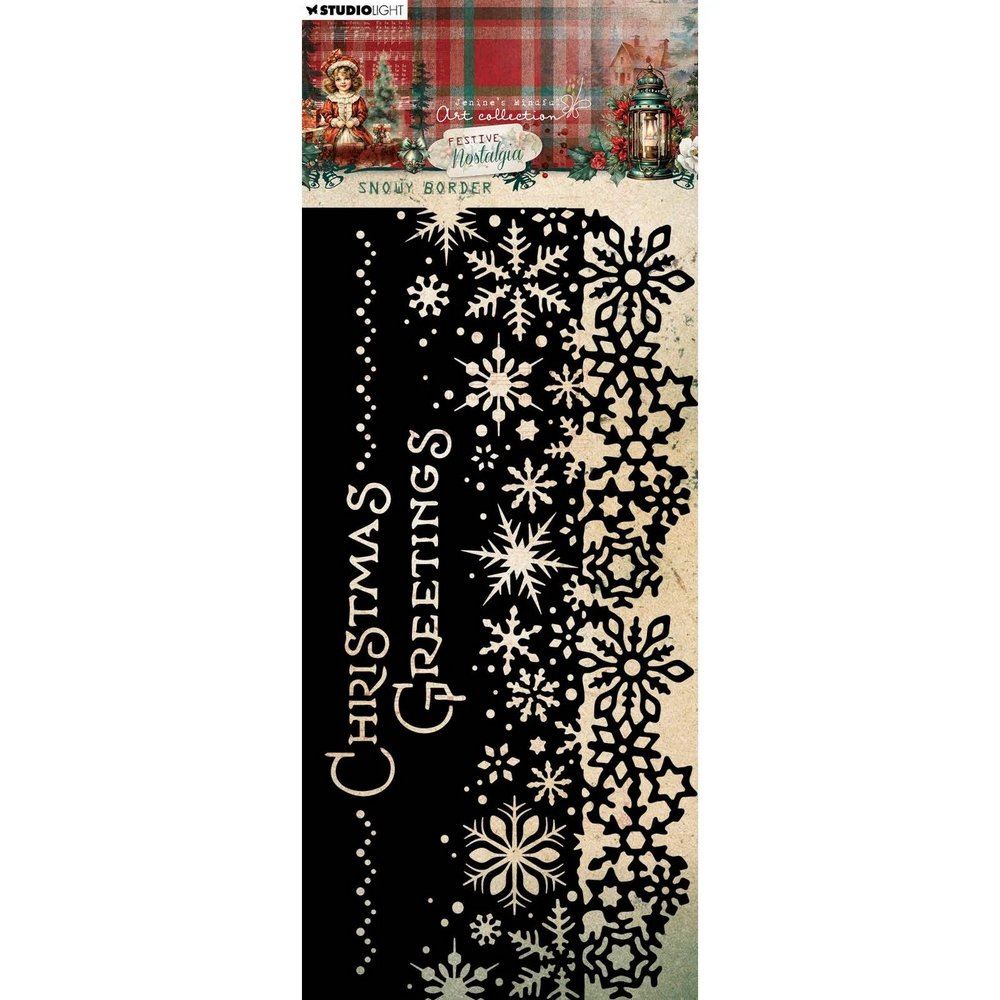 Stencil Festive Nostalgia Snowy Border