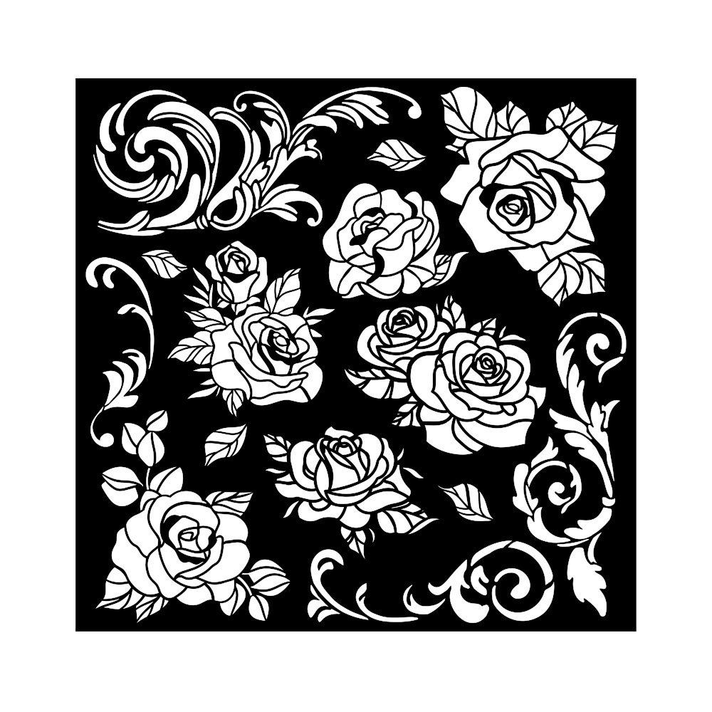 Stencil Shabby Rose texture rose - Mondo Fai da Te