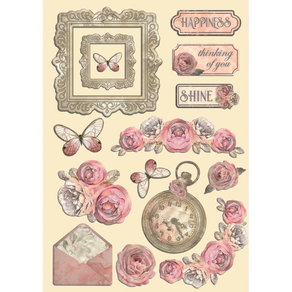 Wooden Shape Colorato Shabby Rose