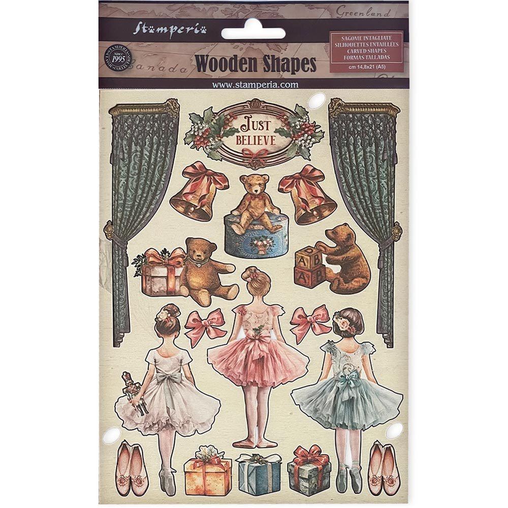 Wooden Shape Colorato The Nutcracker balletto e teddy